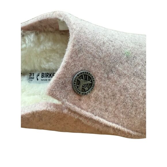 Birkenstock Girls Soft Pink Zermatt Shearling Wool Felt Slip On Clogs Size 31 13 - Picture 15 of 16